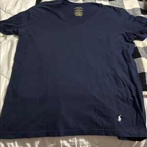 Polo by Ralph Lauren Men's Dark Blue V-Neck Tee